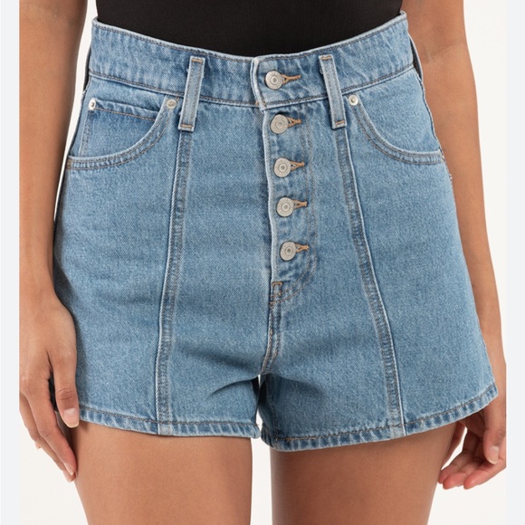 Levi's High Rise Seamed Denim Mom Shorts 32‎ - Picture 10 of 10